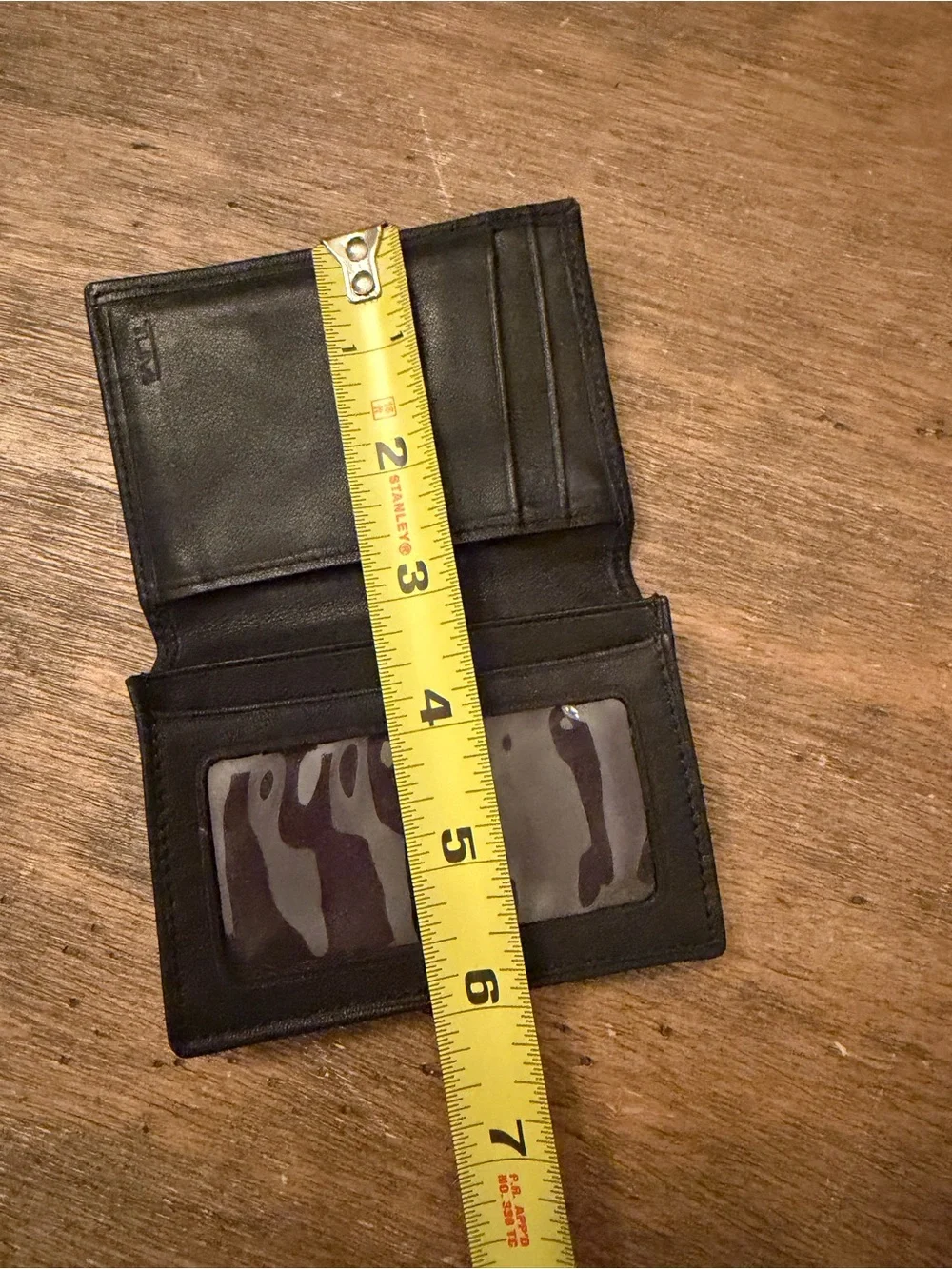 tumi black card holder leather